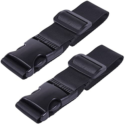 Wisdompro 2 Pcs Add a Bag Luggage Strap, 31" Luggage Connector Straps Black - color: Black, size: 31 inch