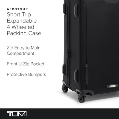 TUMI - Aerotour 4 Wheel Expandable Luggage - Men's and Women's Lightweight Business and Leisure Travel Suitcase - 26" Medium Expandable Checked, Black - color: Black, size: 26" Short Trip Expandable Packing Case
