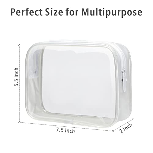 PACKISM Clear Makeup Bag Travel - TSA Approved Toiletry Bag, Matte White - color: Y- Bright White, size: Medium Set