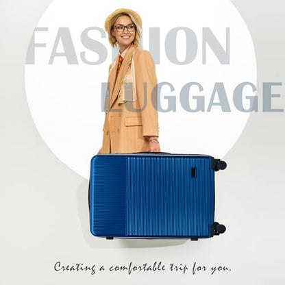 Merax Luggage Sets 5 Piece with Half-opening Hardside Suitcase Set - color: Blue, style: Luggage Set With Top Open 20