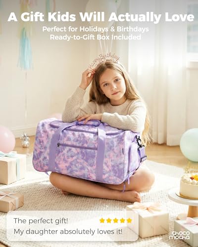Choco Mocha Boys Suitcase with Wheels, Kids Rolling Duffle Bag Luggage for Travel 22inch, Galaxy Blue - color: Galaxy Blue, style: Duffle Only