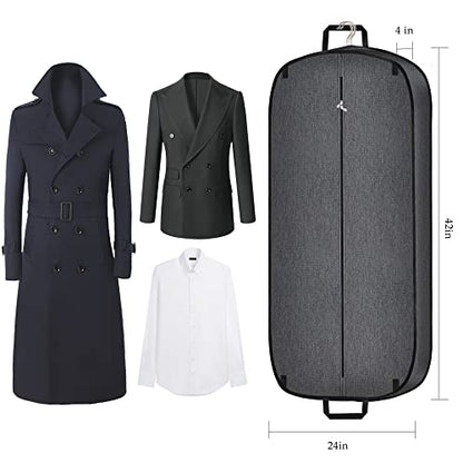 Limoomil 42" Heavy‑Duty Waterproof Garment Bag for Suits, Tuxedos & Coats - color: Darkgrey, size: 42" x 24" x 4"