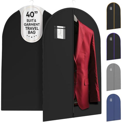 Black Suit Garment Travel Bags - 40" X 24" - By Your Bags (Black, 1 Pack) - color: Black, size: 1 Pack