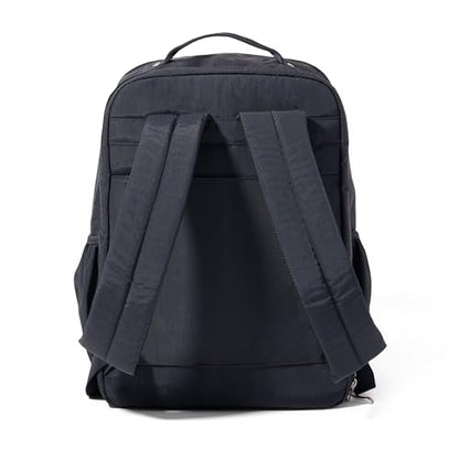 Baggallini Everyday Laptop Backpack - 11x15.5 Lightweight Water-Repellent Nylon Travel Bag w/Padded Laptop Sleeve & RFID - color: French Navy