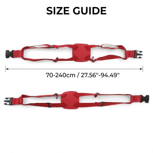Luggage Straps, Luggage Bungee Strap, Travel Bag Bungee Belt for Suitcases, Elastic Adjustable Suitcase Strap with Buckles, Red - color: Red, size: Figure 9 Buckle
