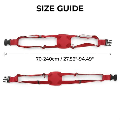 Luggage Straps, Luggage Bungee Strap, Travel Bag Bungee Belt for Suitcases, Elastic Adjustable Suitcase Strap with Buckles, Red - color: Red, size: Figure 9 Buckle