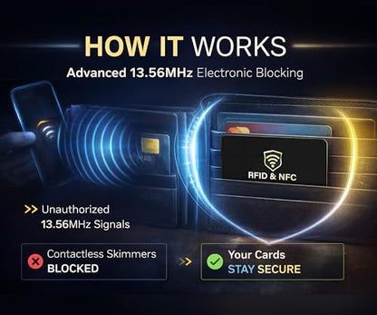 SaiTech IT 5 Pack Premium RFID Blocking Card for Credit Debit Card, Black - color: Black