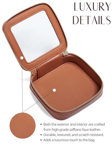 Popvibe Clear Makeup Case Toiletry Bag Travel Medium Clear Cosmetic Bag with Zipper, Make Up Bag Organizer Traveling TSA Approved Transparent Bag Car for Essentials, Mini & Medium, Brown - color: Brown, style: Mini & Medium