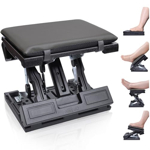 Foot Rest for Under Desk at Work Ergonomic Footrest with Adjustable Height and Angle, Foldable Foot Stool with Removable Pad Massage Beads for Office Gaming Chair Gray - color: Gray