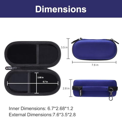 L LTGEM Hard Double Eyeglass Case, Travel Sunglasses Storage Case for Men Women,Includes Cleaning Cloth and Screwdriver - color: Blue