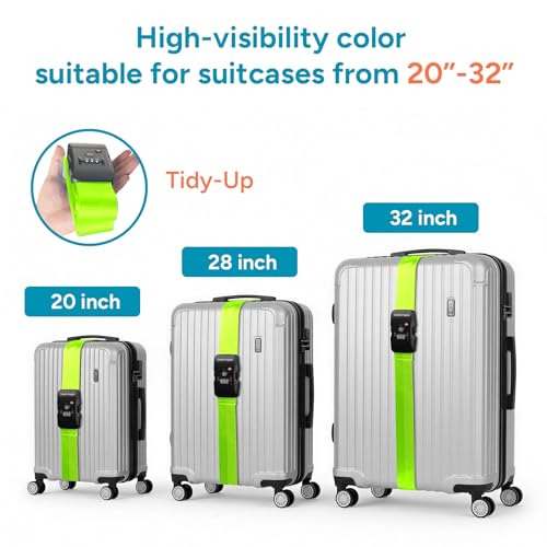 Travel Inspira 2 Pack Luggage Straps for Suitcases with TSA Lock - color: Apple Green