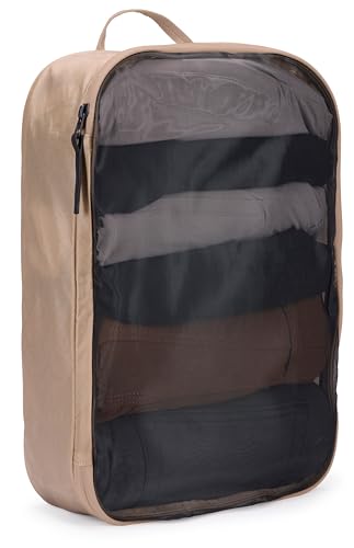 Thule Packing Cube, Size Medium, Transparent Fabric, Organize Shirts, Pants, Sweaters, Easy to Pack - color: GENTLE BEIGE, size: Medium, style: Single