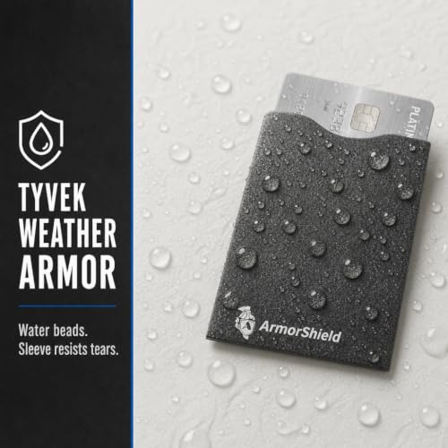 ArmorShield RFID Blocking Sleeves for Credit Cards, 20-Pack Black, USA Made - color: BLACK