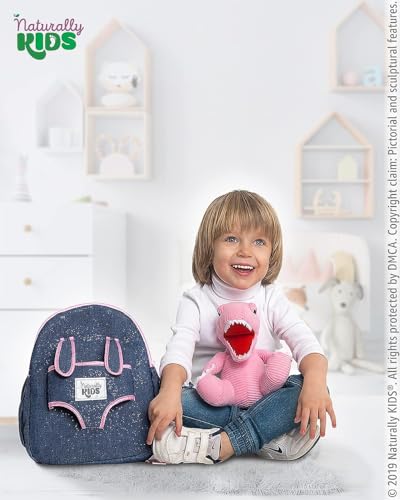 Naturally KIDS Toddler Backpack w. Plush Pink Dinosaur Toy, Gift 5-7 Medium - color: 02 Dinosaur Pink, size: Medium