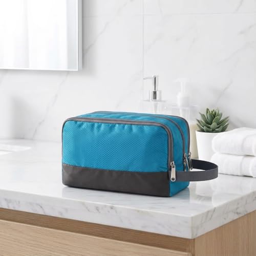 Toiletry Bag for Men Hanging Dopp Kit Water Resistant Shaving Bag Small Toiletry Bag for Traveling (Blue) - color: Blue