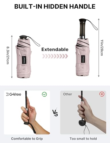 G4Free 46 Inch UPF 50+ Sun Umbrella with Extendable Built-in Handle - color: Sakura Pink