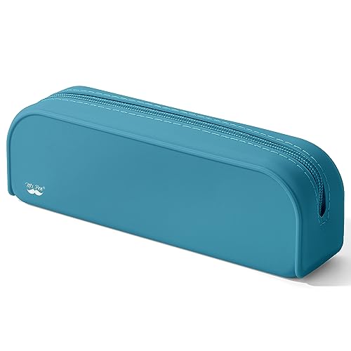 Mr. Pen- Silicone Pencil Case, Aesthetic Pencil Bag for Women, Makeup Pouch - color: Teal