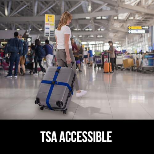 GORILLA GRIP Heavy Duty Luggage Straps for Suitcase, 4 Pack, Blue - color: Blue