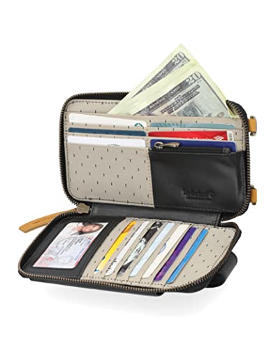 Timberland Women's RFID Leather Phone Crossbody Wallet Bag - color: Black (Altroz)