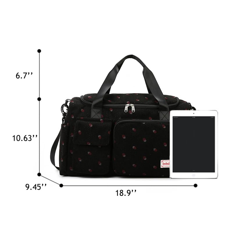 Gym Bag Sport Duffel Overnight Weekender Travel Bag with wet pocket and shoe pocket K02 Black - color: K2-Black