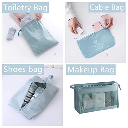 Luggage Packing Organizers Packing Cubes Set for Travel (blue 8pc) - color: blue 8pc