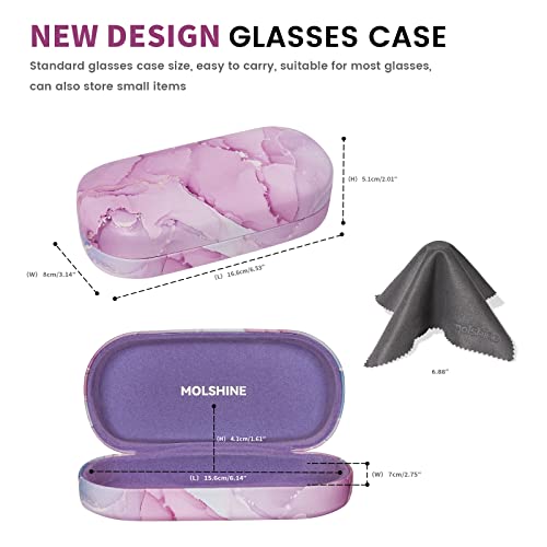 molshine Hard Shell Sunglasses Case,Classic Large Glasses Case for Women Men,Sunglass Eyeglasses - color: Lavender