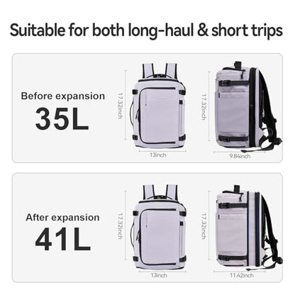 Carry On Travel Backpack Flight Approved Laptop Backpack for Women Men - color: Purple, style: A
