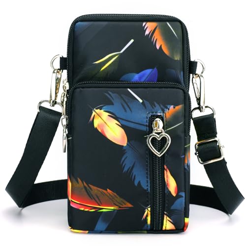 Small Crossbody Bags for Women, Universal Pouch Wallet Cell Phone Purse Lightweight Pockets Handbags Mini Shoulder Bag - color: 01 Feather