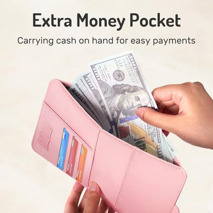 Forvencer Passport Holder Cover with Money Pocket, RFID Passport Wallet - color: Light Blue, style: Magnetic Clasp