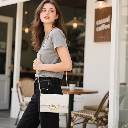 Small Crossbody Bag Sling Bag, Phone Holder for Women - color: Q Beige White