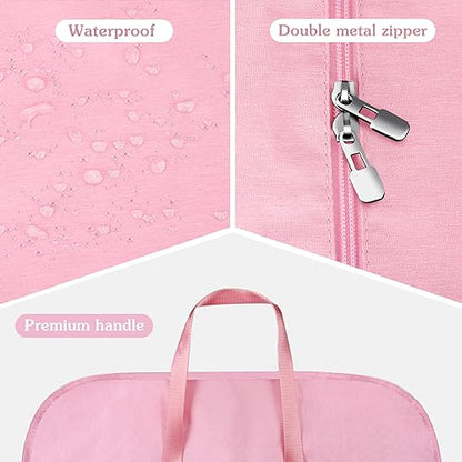 Limoomil 60" Heavy‑Duty Garment Bag, Wedding & Gown Cover, pink - color: Pink, size: 60" x 24" x 5"