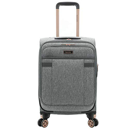 kensie Hudson Softside 3-Piece Spinner Luggage Set, Heather Gray - color: Heather Gray