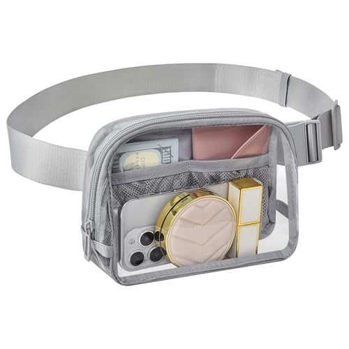 Clear Fanny Pack Stadium Approved Samll Waist Bag - color: Grey