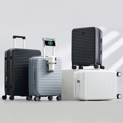 HanTrip Hard Case 28 Inch Large Checked Luggage with Wheels, Bamboo Green - color: Bamboo Green, size: Expandable 28 Inch