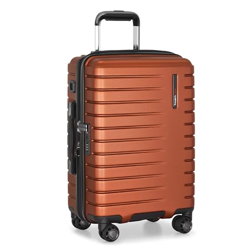 Traveler's Choice Archer Polycarbonate Hardside Spinner Luggage Set, Tie Down Straps, Orange, Carry-On 21-Inch - color: Orange, size: 1-Piece (Carry-On 21-Inch)