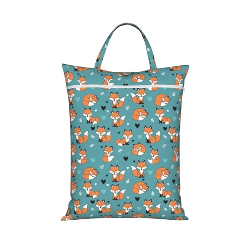 Orange Fox Travel Laundry Bag Washable Dirty Clothes Bag for Gym - color: Orange Fox