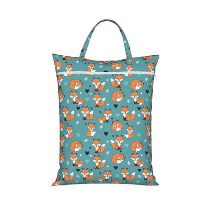 Orange Fox Travel Laundry Bag Washable Dirty Clothes Bag for Gym - color: Orange Fox