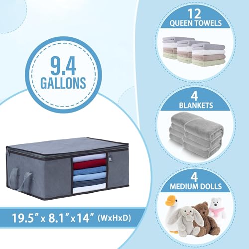 VENO 3 Pack Medium Clothes Storage Bag with Reinforced Handle 9.5 Gallon - size: Medium, 9.5 Gallon, Set of 3