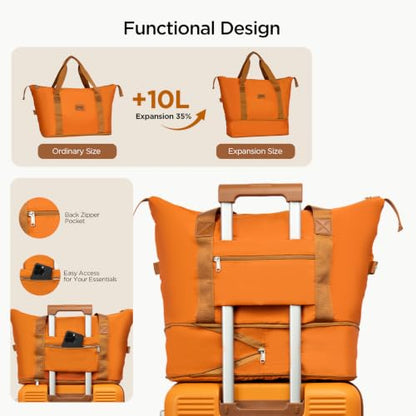 Cosbarn Luggage Sets, Durable 20,24,28 inch Suitcase Sets With Wheels - color: Orange
