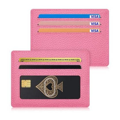 Airkit Small Slim ID Case, Womens Credit Card Holder Wallet, RFID Sleeve - color: Vibrant Pink