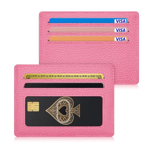 Airkit Small Slim ID Case, Womens Credit Card Holder Wallet, RFID Sleeve - color: Vibrant Pink