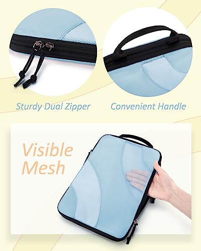 BAGSMART Compression Packing Cubes for Travel - color: Sky Blue, size: Set of 6