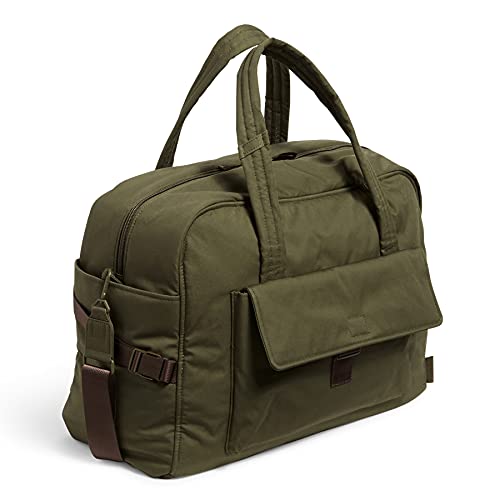 Vera Bradley Cotton Utility Travel Bag - color: Climbing Ivy Green - Recycled Cotton