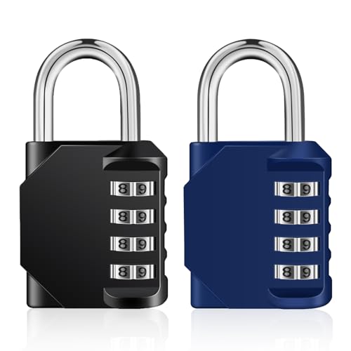 ZHEGE 2 Pack Combination Lock for Locker, Combo Padlock (Black & Blue) - color: 2P, Black&Blue, size: 2P
