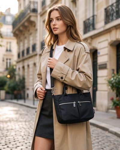 Small Tote Bag for Women, Mini Crossbody Purse Work Shoulder Bags - color: Black