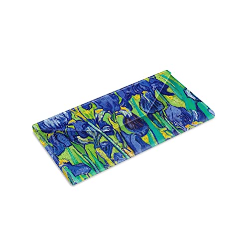 RainCaper Folding Travel Sunglasses & Reading Eyeglasses Case - Vegan Leather, Compact, Magnetic Closure, Slim Trifold Design - color: Van Gogh Irises