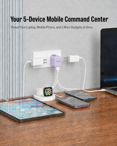 BEONDON Universal Travel Adapter 25W USB-C PD Charger Worldwide Plug - color: Purple-25