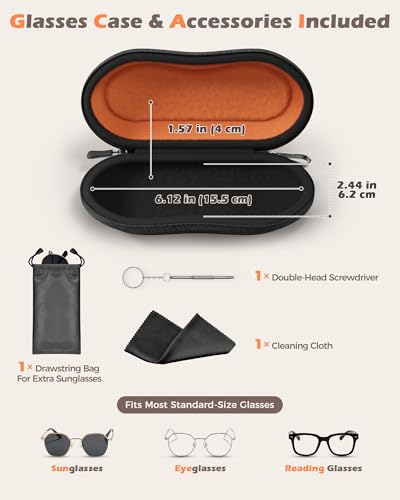 ProCase Sunglasses Case, Hard Shell Glasses Case for Men Women -Black - color: Black