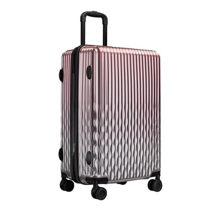 Checked Luggage, 24 Inch Hardside Suitcase, Lightweight Hardshell with TSA Lock, Large Suitcase with Spinner Wheels - color: GlossyRose, size: M(checked-24")