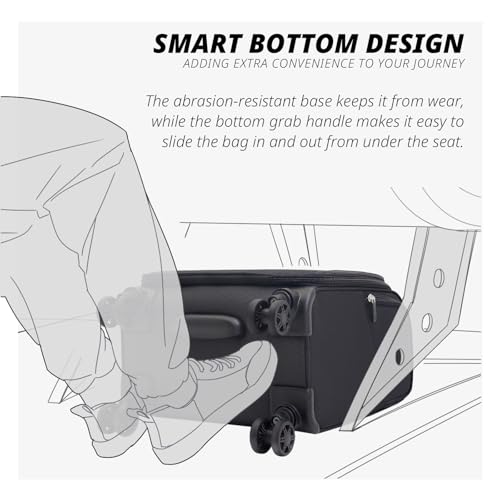 Verage Underseat Carry On Luggage with Wheels,14.5-Inch,Black - color: Black, size: 14.5-Inch Plus Underseat